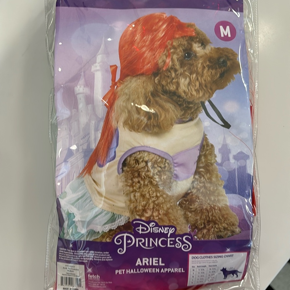 NWT Ariel Disney Princess dog costume M